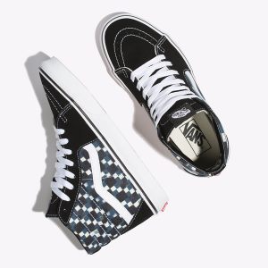 Vans Erkek Spor Ayakkabı Double Check Sk8-Hi Siyah/Mavi | 52467-851